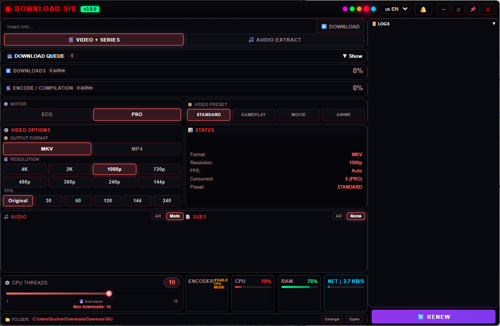 Download SIU with the Crimson theme applied.